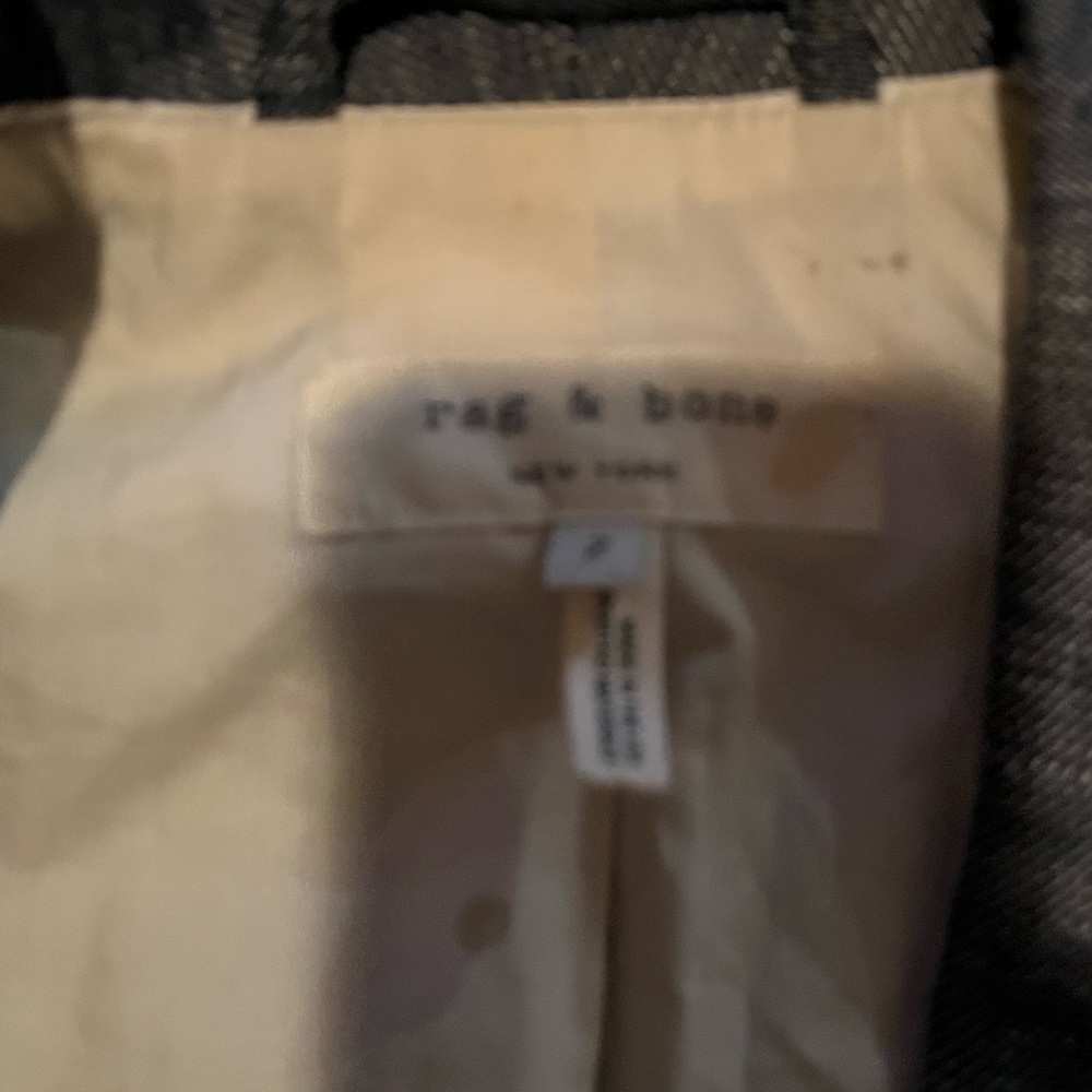 Rag & Bone Blue Print One Button Split Hem Blazer - image 4